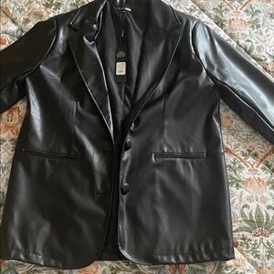 Fashion Nova Women's Black Fallon Faux Leather Jacket